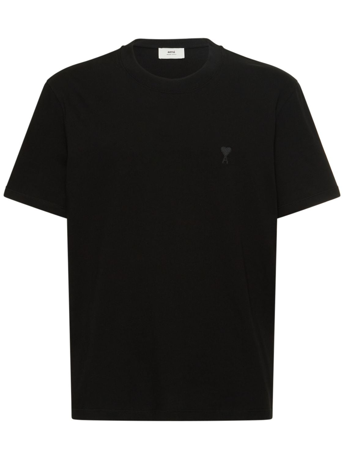 Ami Alexandre Mattiussi Adc Tonal Cotton T-shirt In Black