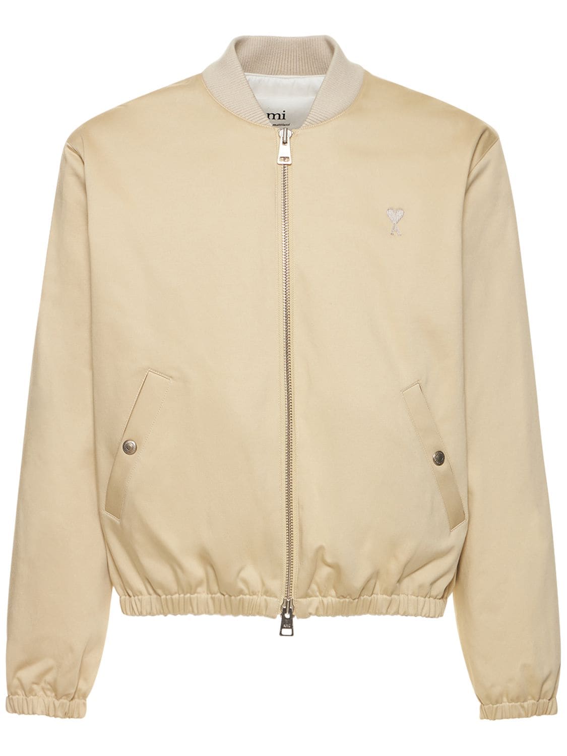 Ami Alexandre Mattiussi Ami De Coeur Bomber Jacket In Neutrals