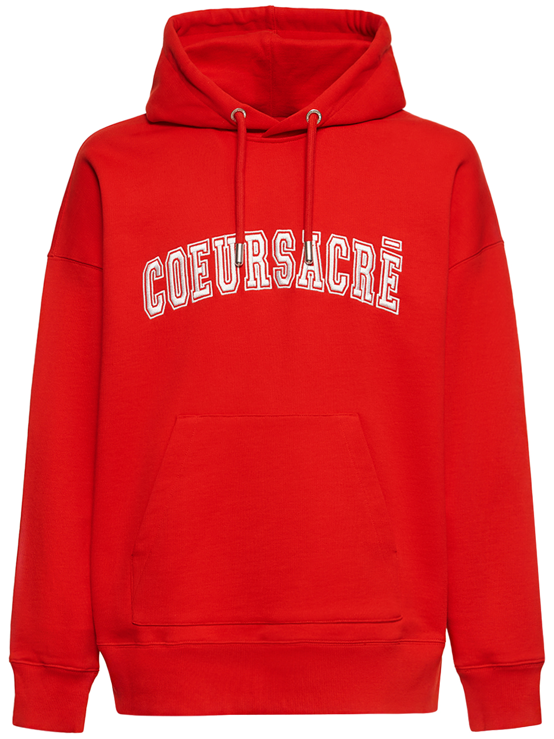 Ami Alexandre Mattiussi Coeur Sacre Organic Cotton Hoodie In Red