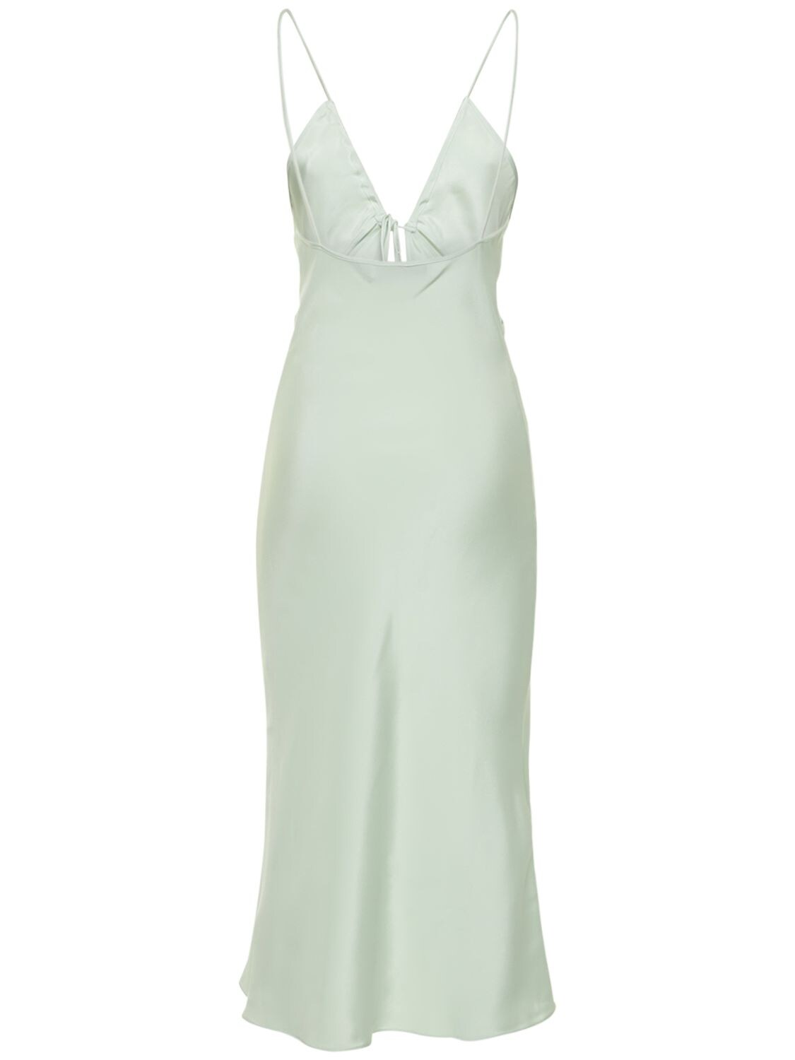 Shop Christopher Esber Silk Faille Cutout Midi Dress In Mint