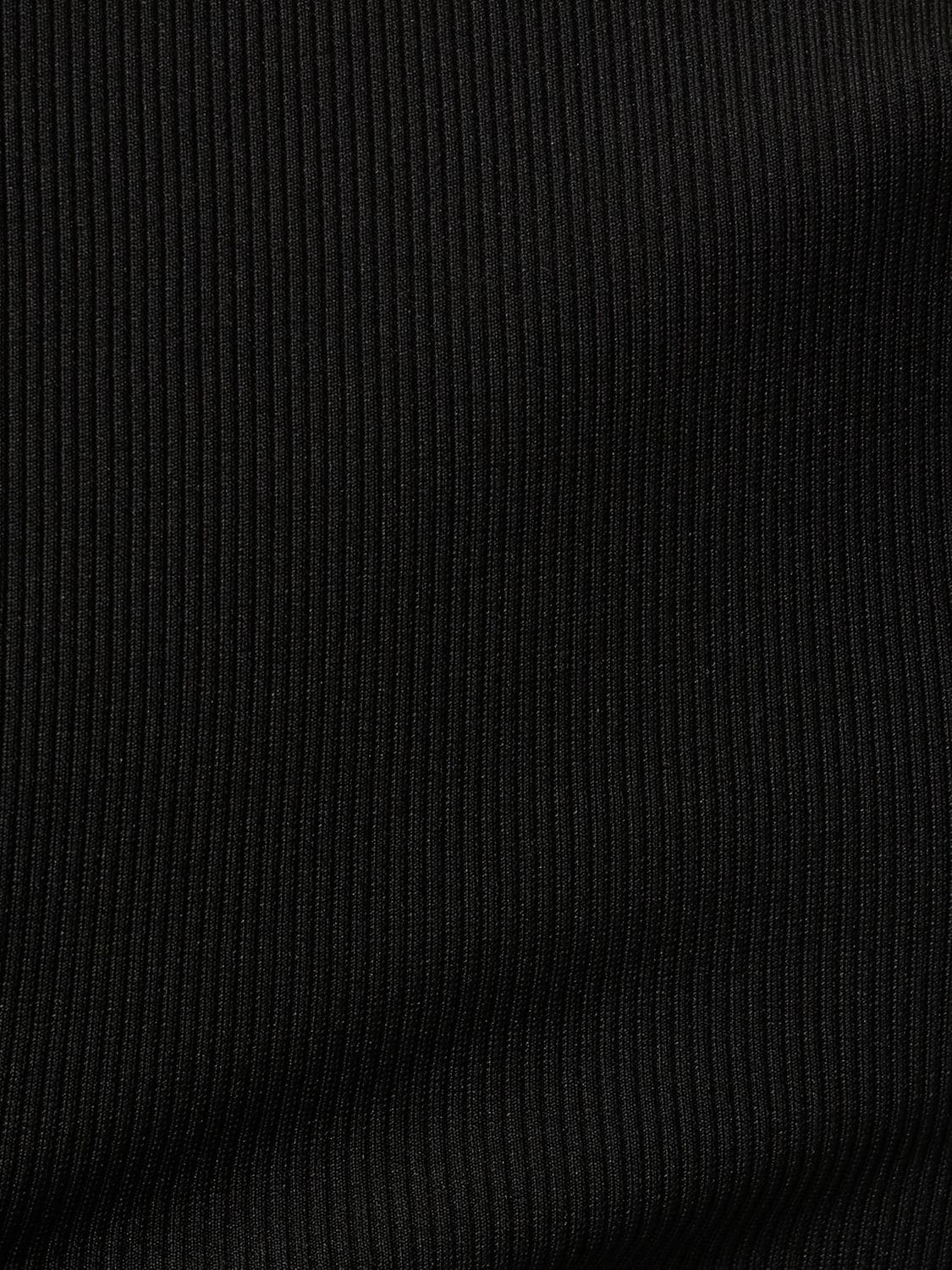 Shop Christopher Esber Front Knot Long Sleeve Jersey Top In Black