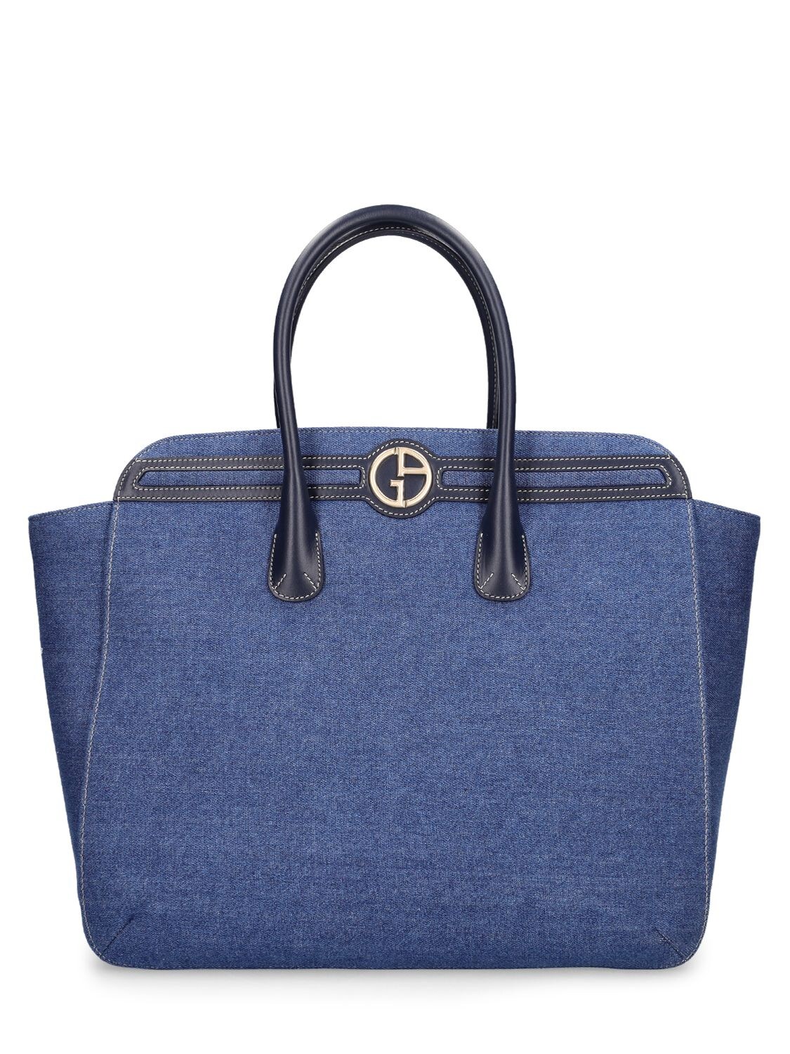 Denim & Leather Tote Bag