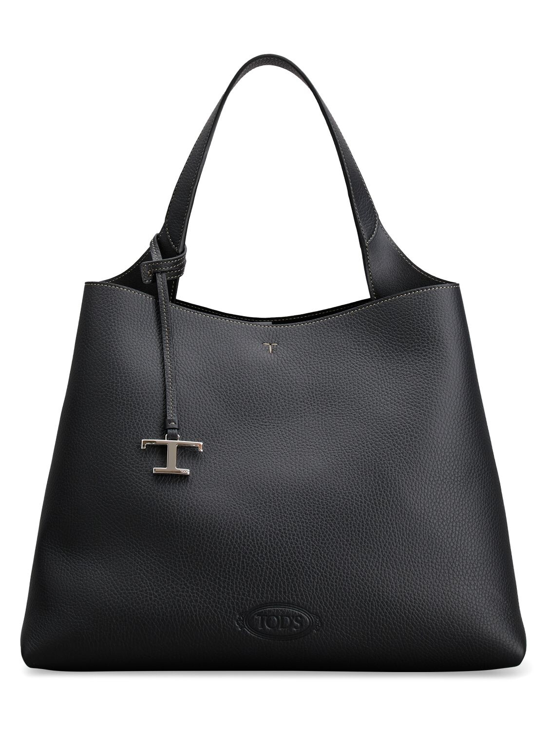 Shop Tod's Shopping Leather Shoulder Bag In Black