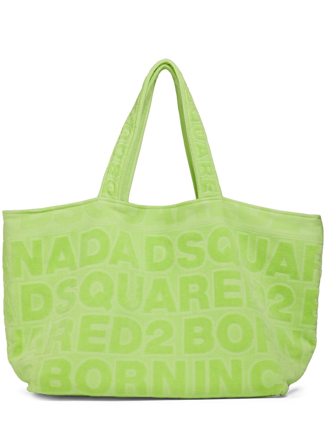 Dsquared2 Sponge Jacquard Tote Bag In Lime Green