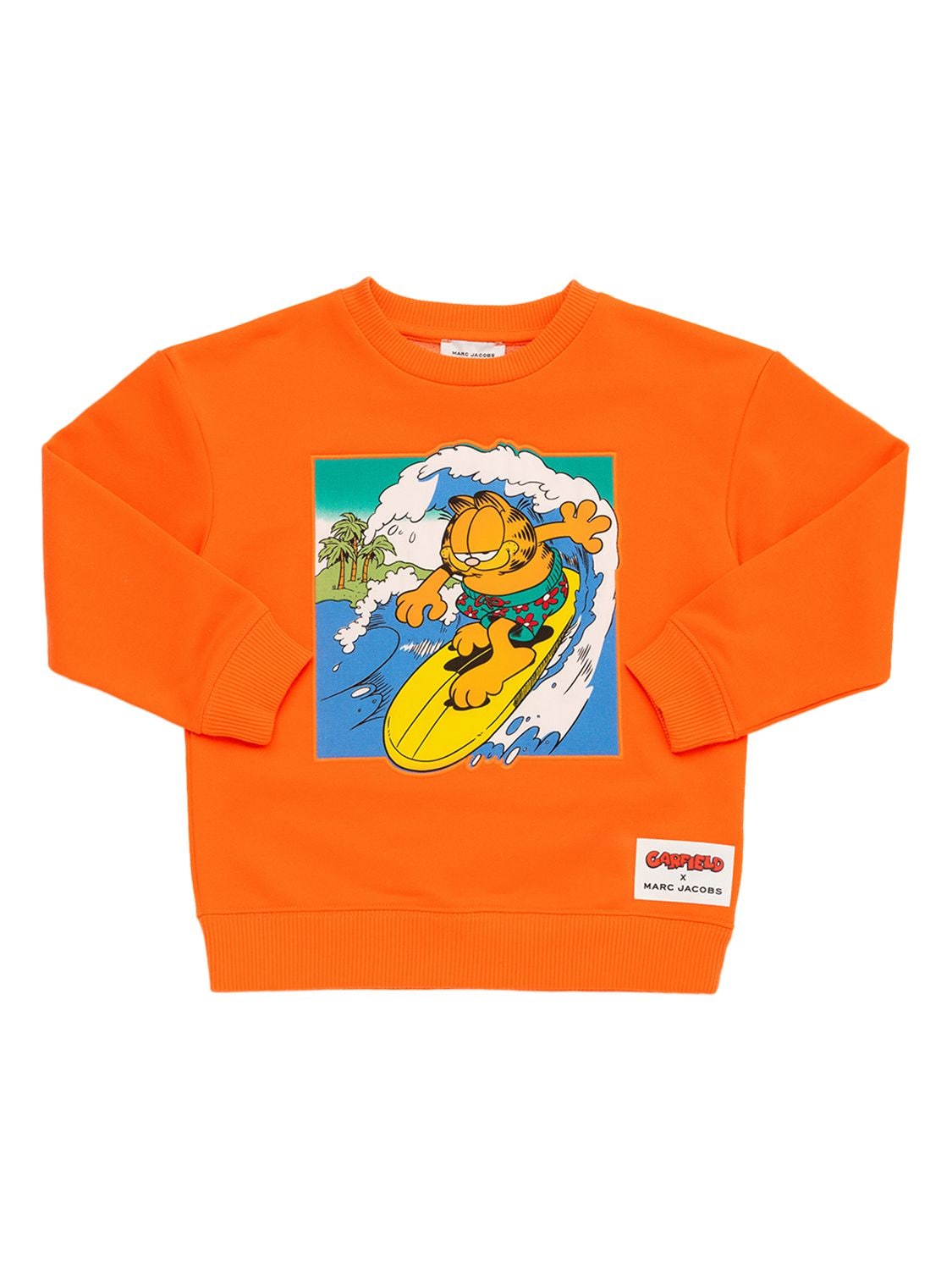 Marc Jacobs (the) Kids' Garfield Print Cotton Blend Sweatshirt In Orange
