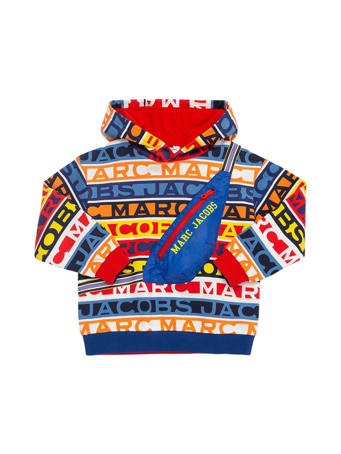 Marc Jacobs (the) Kids' All Over Print Cotton Hoodie W/ Patch In Multicolor