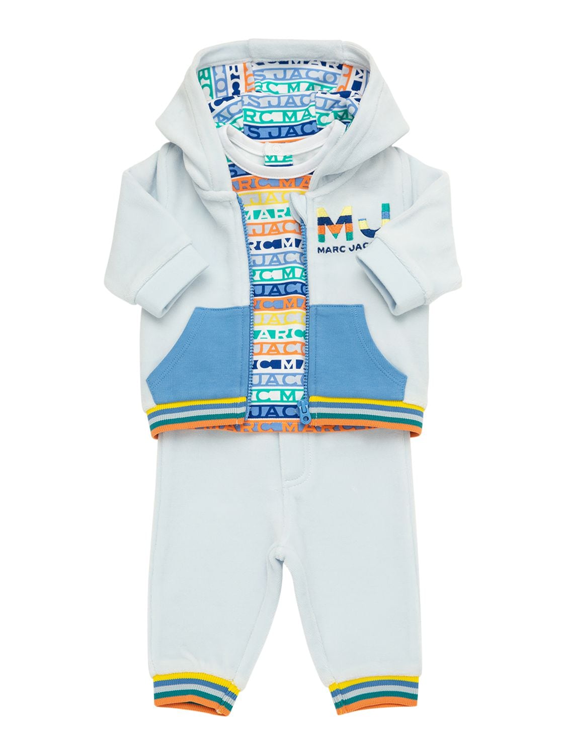 Marc Jacobs (the) Kids' Chenille Hoodie, T-shirt & Sweatpants In Blue,multi
