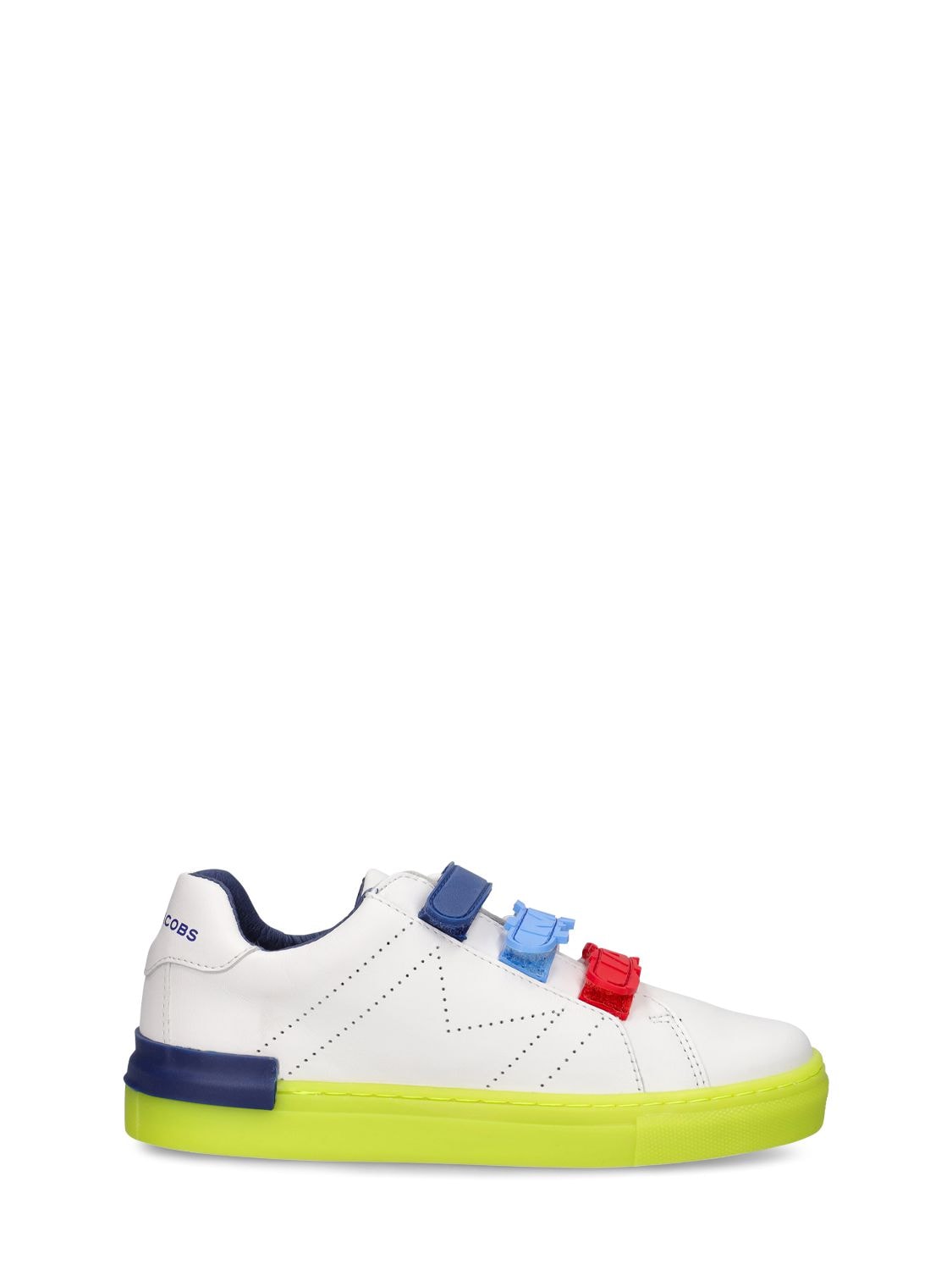 Color Block Leather Sneakers W/ Logo