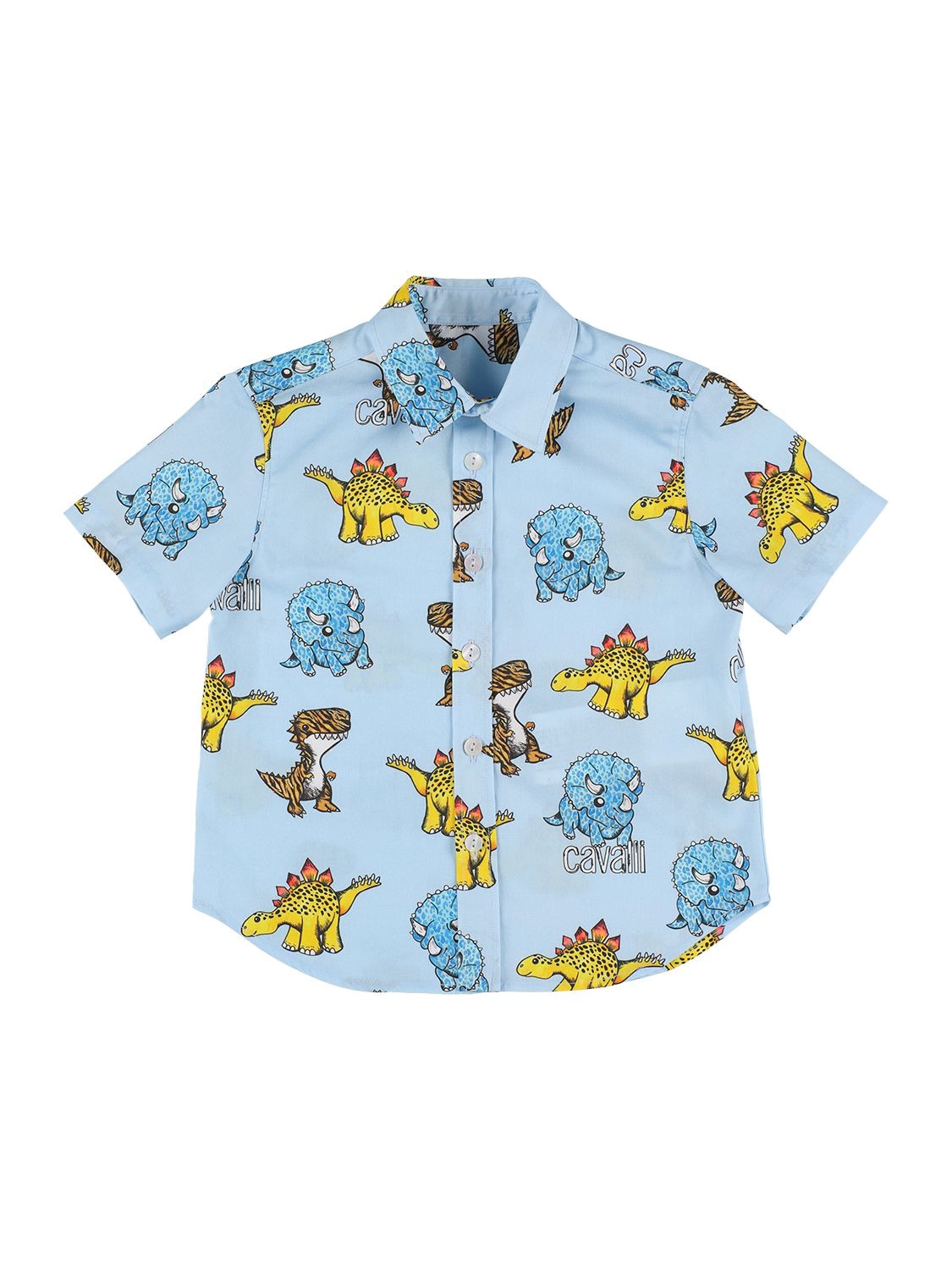 Dino Print Cotton Poplin Shirt