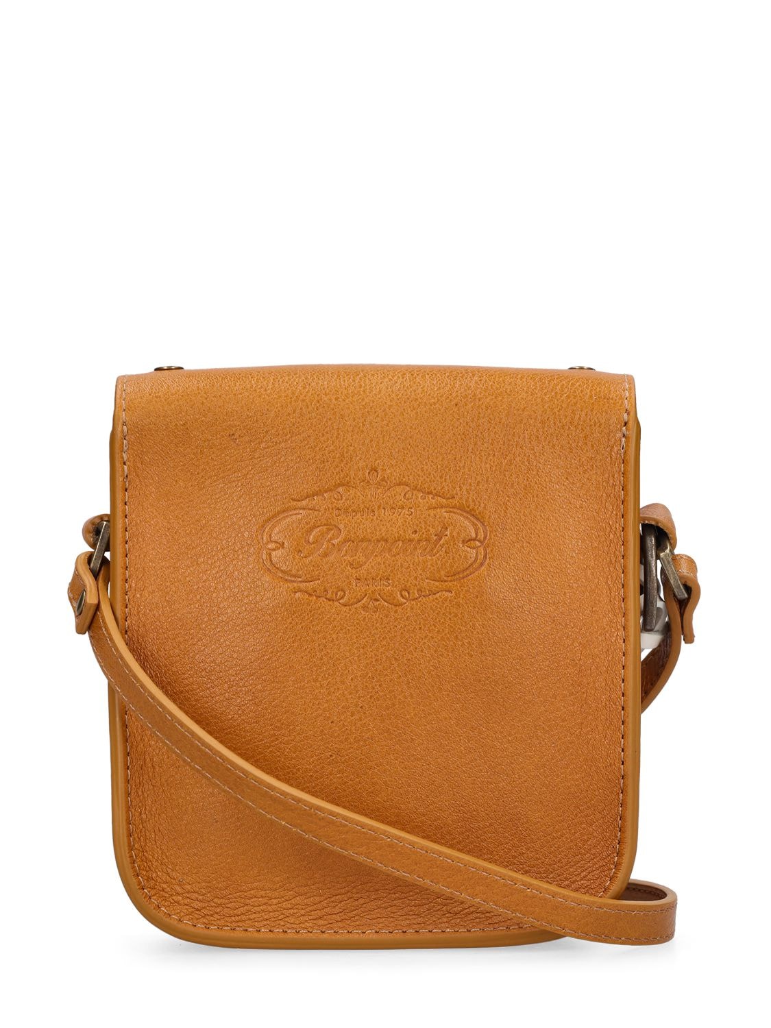 Bonpoint Leather Shoulder Bag W/ Studs In Brown