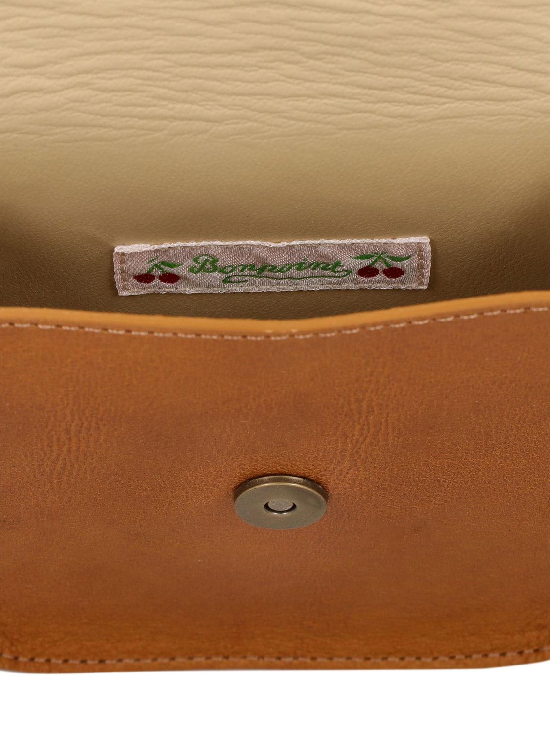 Bonpoint Leather Shoulder Bag W/ Studs In Brown