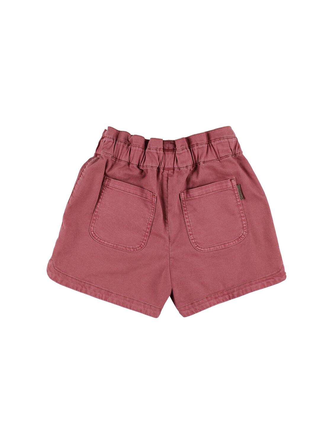 Brunello Cucinelli Paper Bag Waist Cotton Blend Shorts In Pink