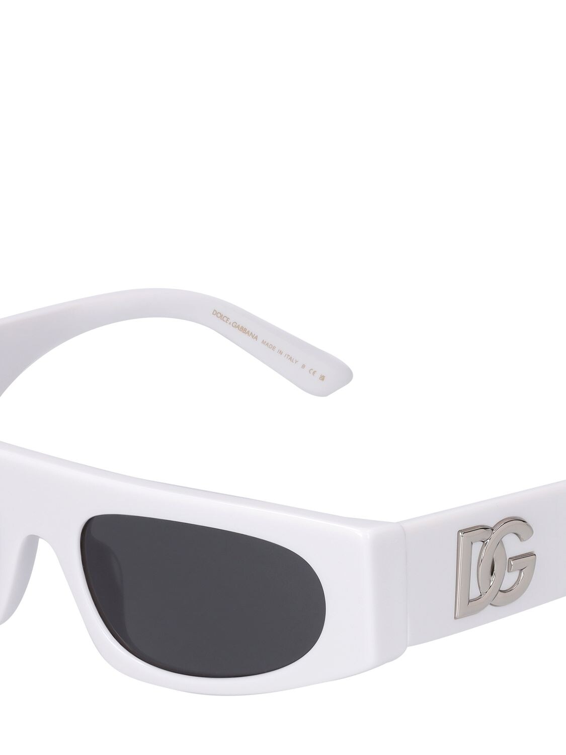 Shop Dolce & Gabbana Squared Acetate Sunglasses In White