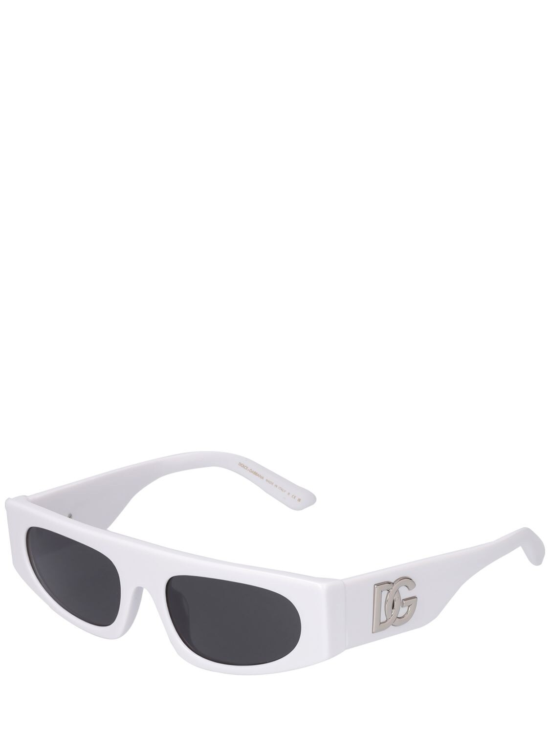 Shop Dolce & Gabbana Squared Acetate Sunglasses In White
