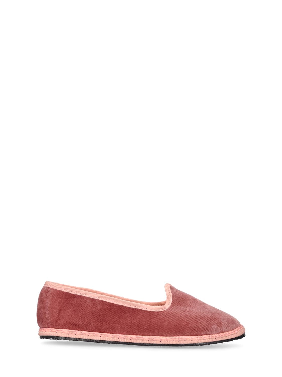 Vibi Venezia Kids' Cotton Velvet Loafers In Dark Pink