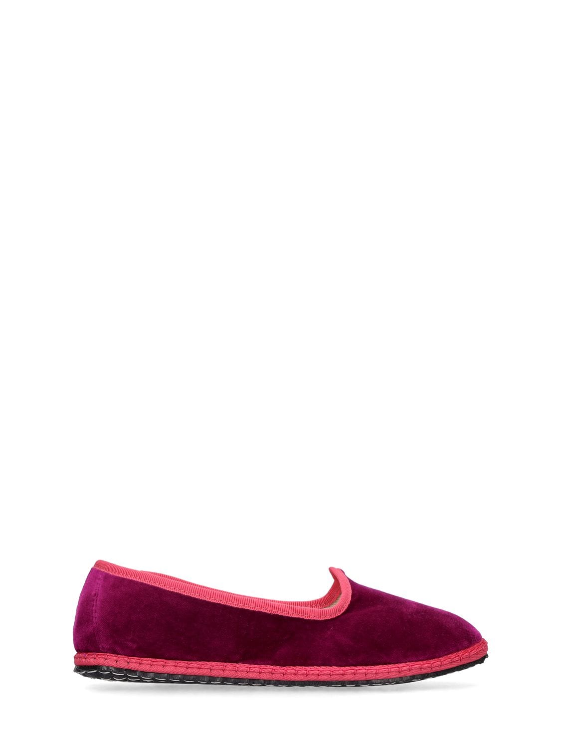 Vibi Venezia Kids' Cotton Velvet Loafers In Purple