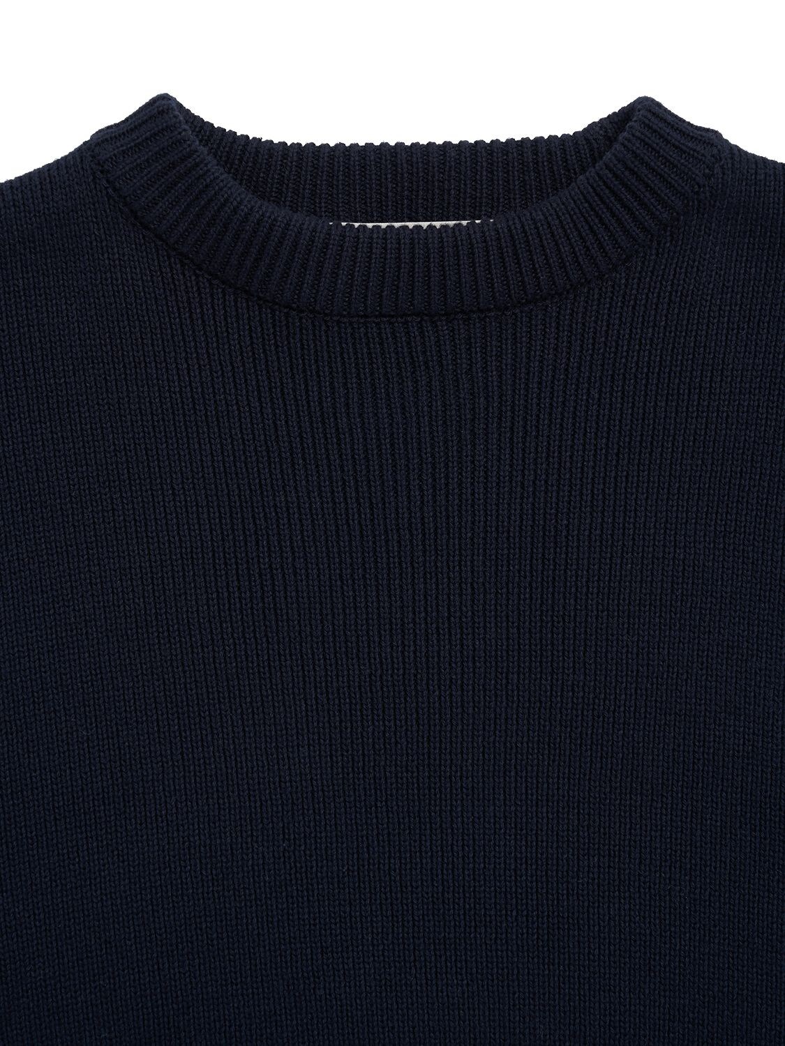 Shop Golden Goose Cotton Knit Sweater W/ Logo In Navy