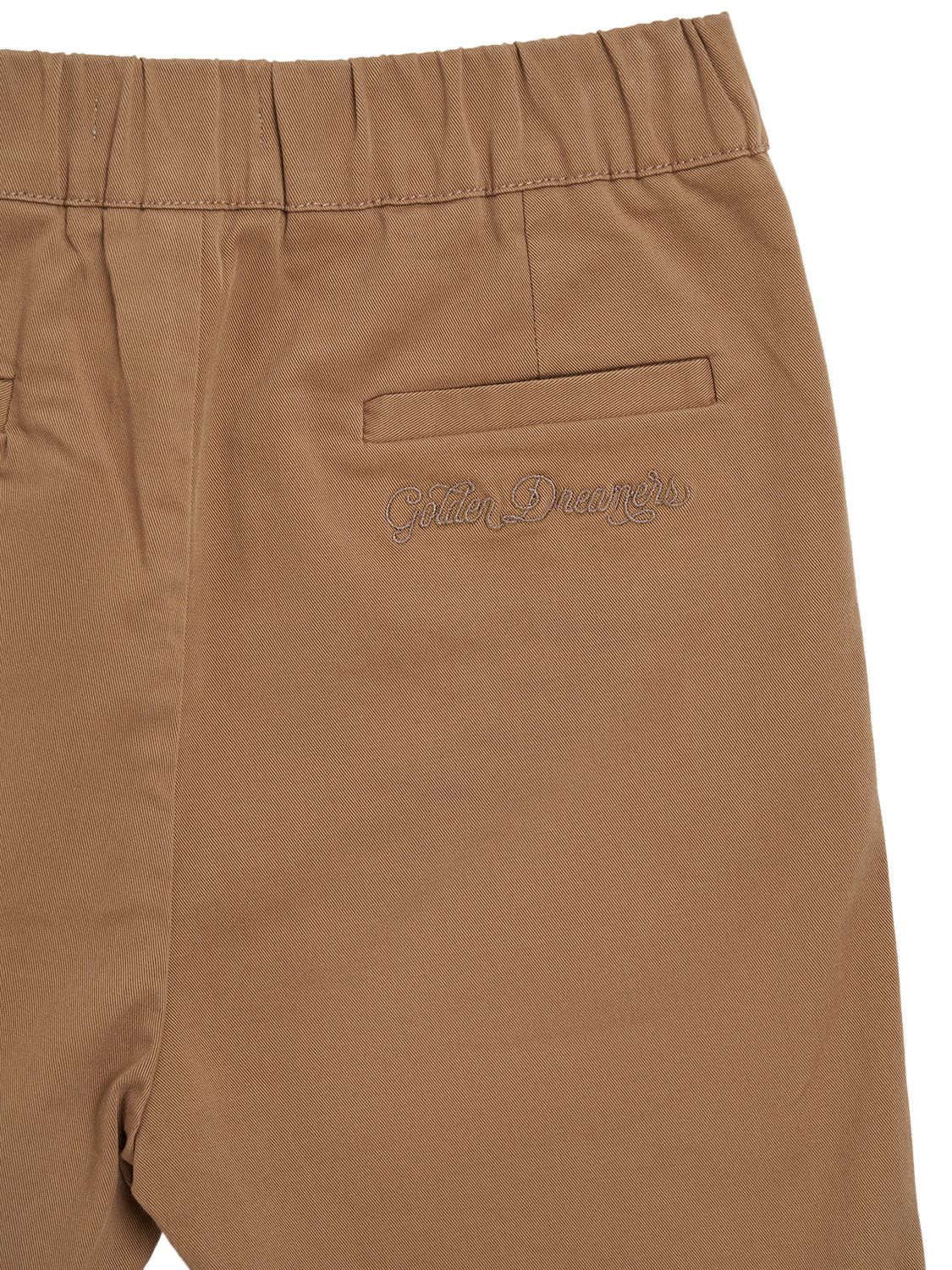 Shop Golden Goose Stretch Cotton Twill Chino Pants In Camel