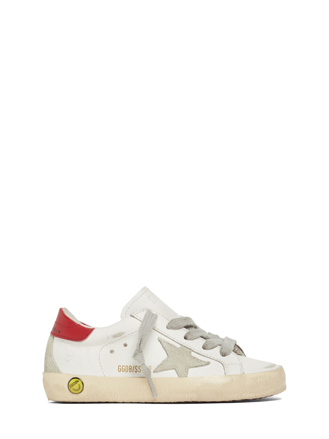 Golden Goose Kids' Super-start Leather Lace-up Sneakers In White