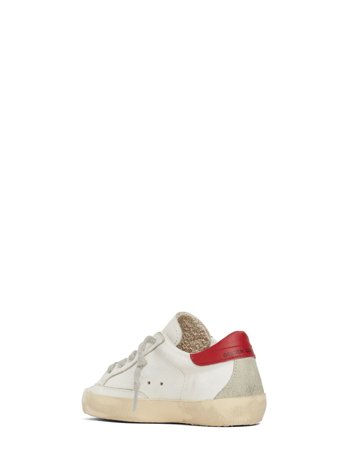 Shop Golden Goose Super-star Leather Lace-up Sneakers In White