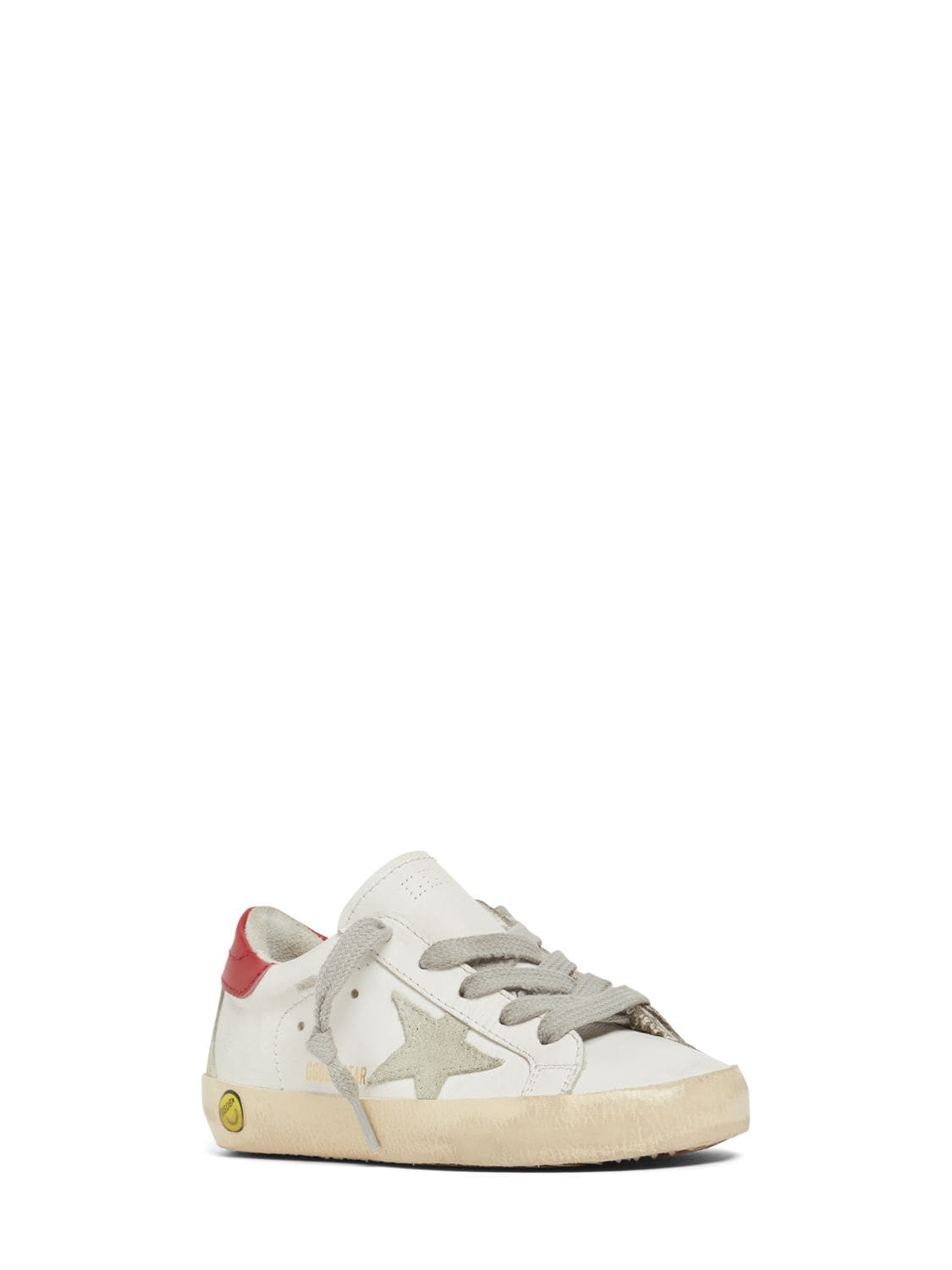 Shop Golden Goose Super-star Leather Lace-up Sneakers In White