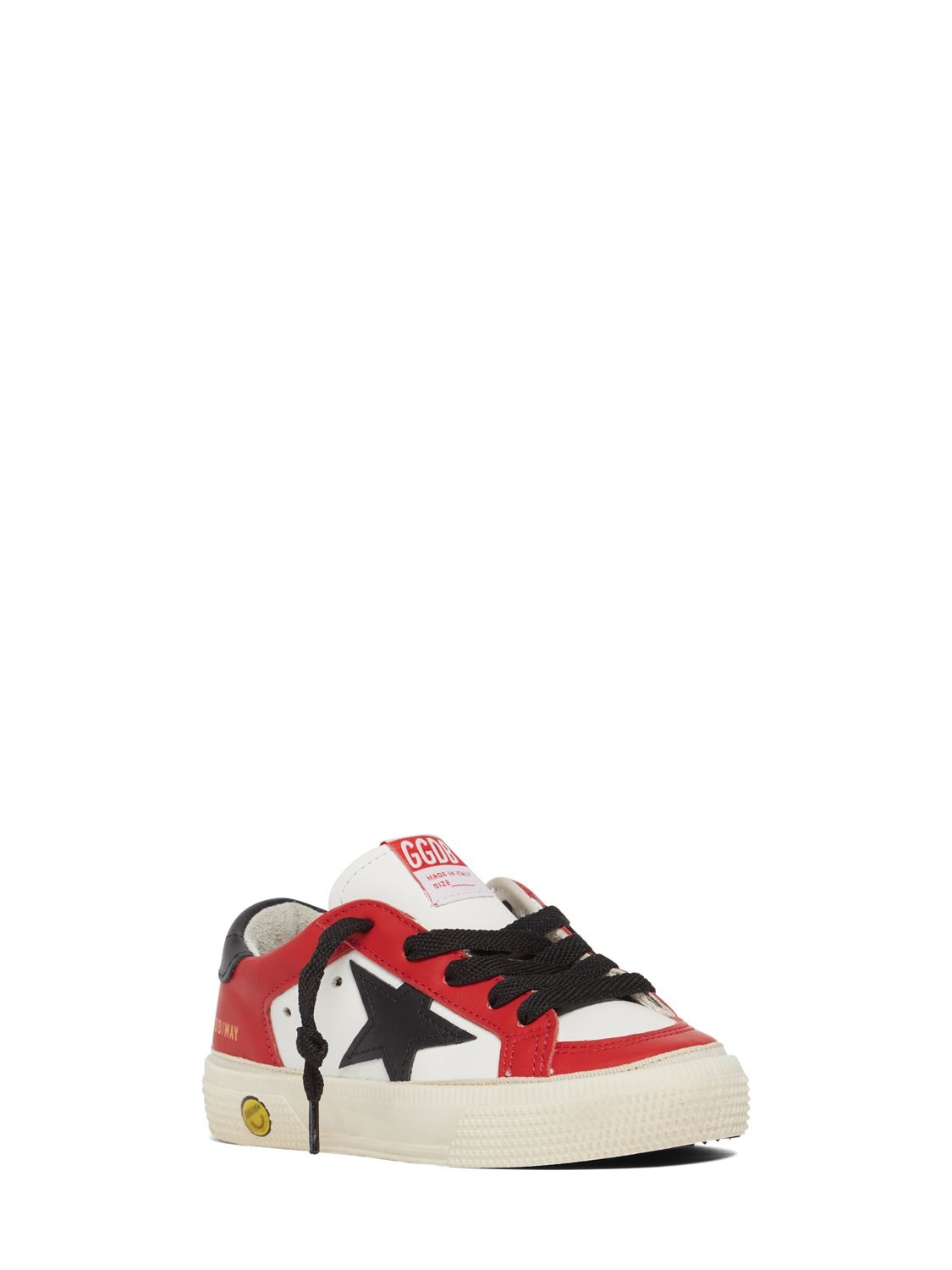 Shop Golden Goose May Leather Lace-up Sneakers In Multicolor