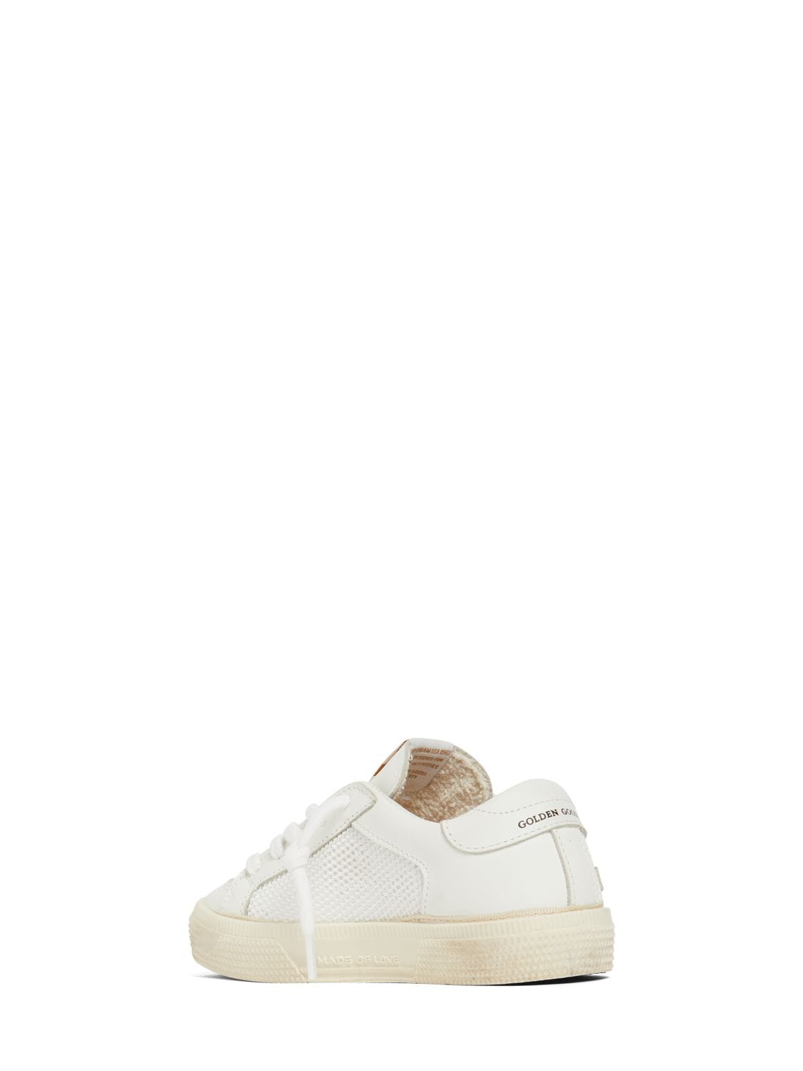 Shop Golden Goose May Leather Lace-up Sneakers In White