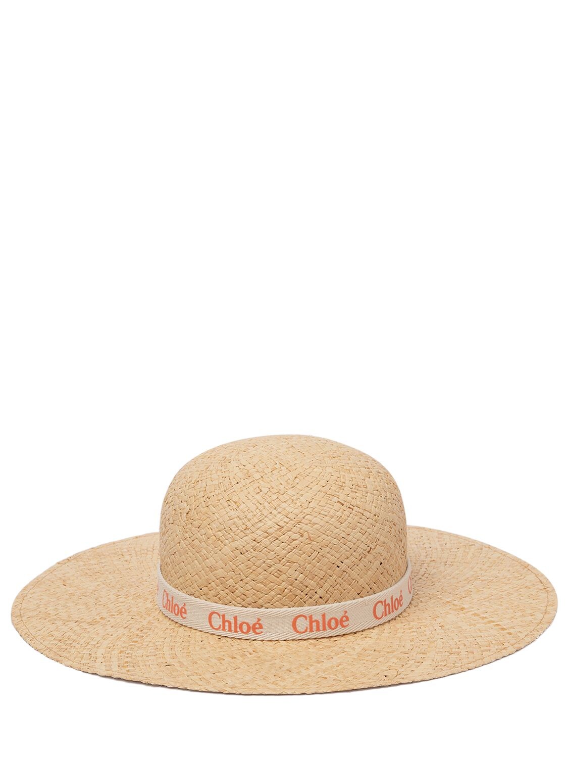 Chloé Kids' Paper Hat W/ Logo In Beige