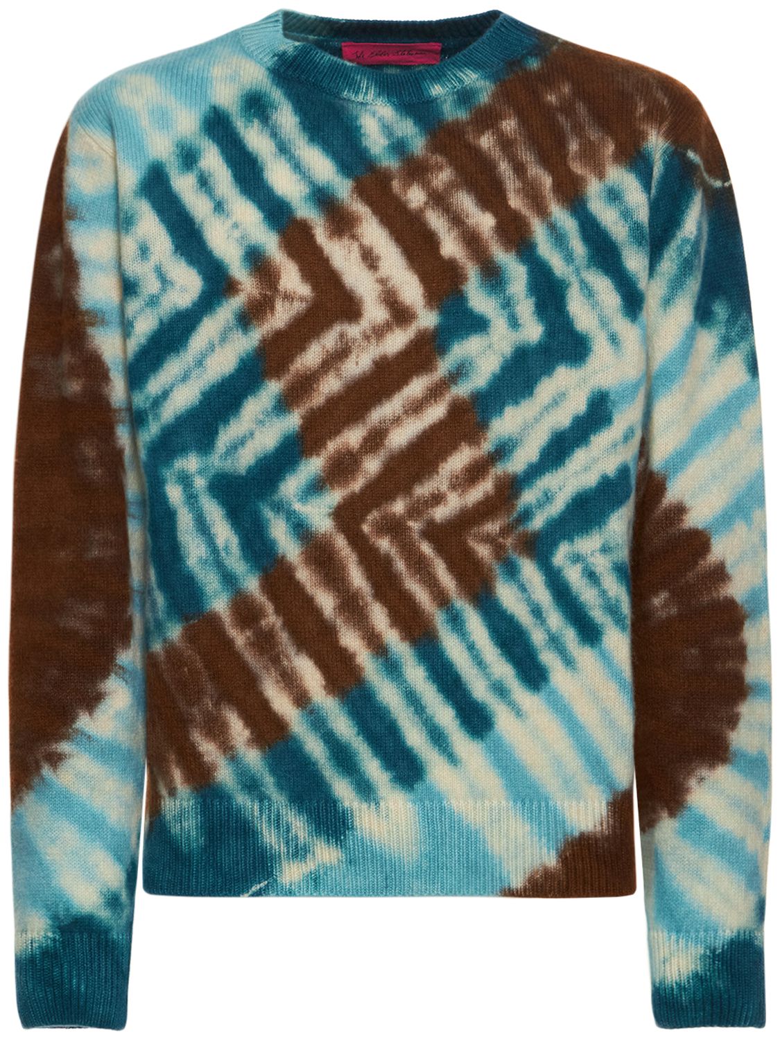 THE ELDER STATESMAN TIE DYE CASHMERE KNIT CREWNECK SWEATER