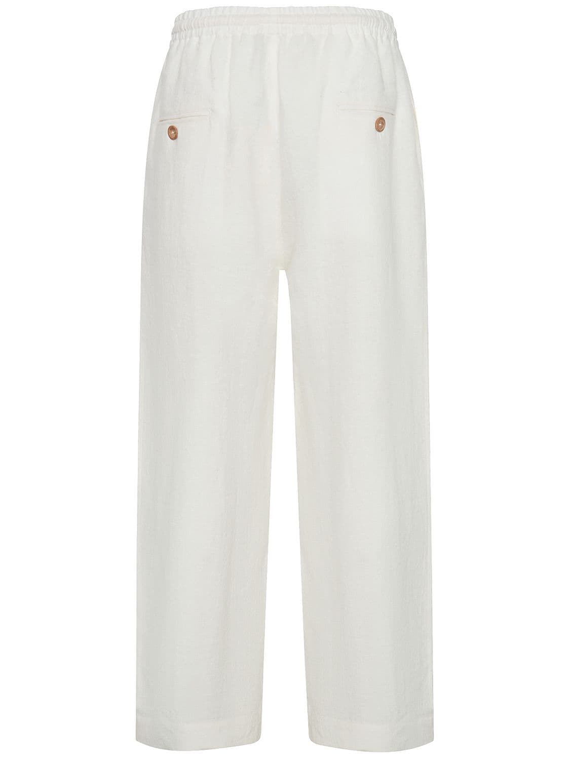 Shop Commas Wide Leg Linen Pants In White