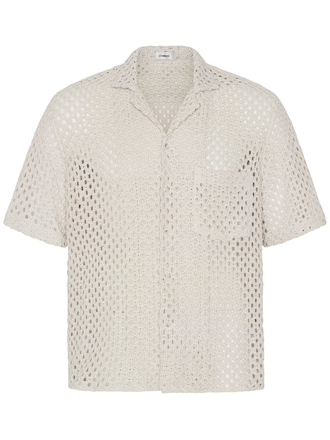 Commas Short Sleeve Macramé Shirt In Beige
