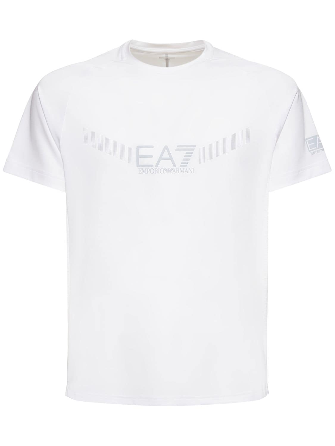Ea7 Ventus7 Recycled Poly T-shirt In White