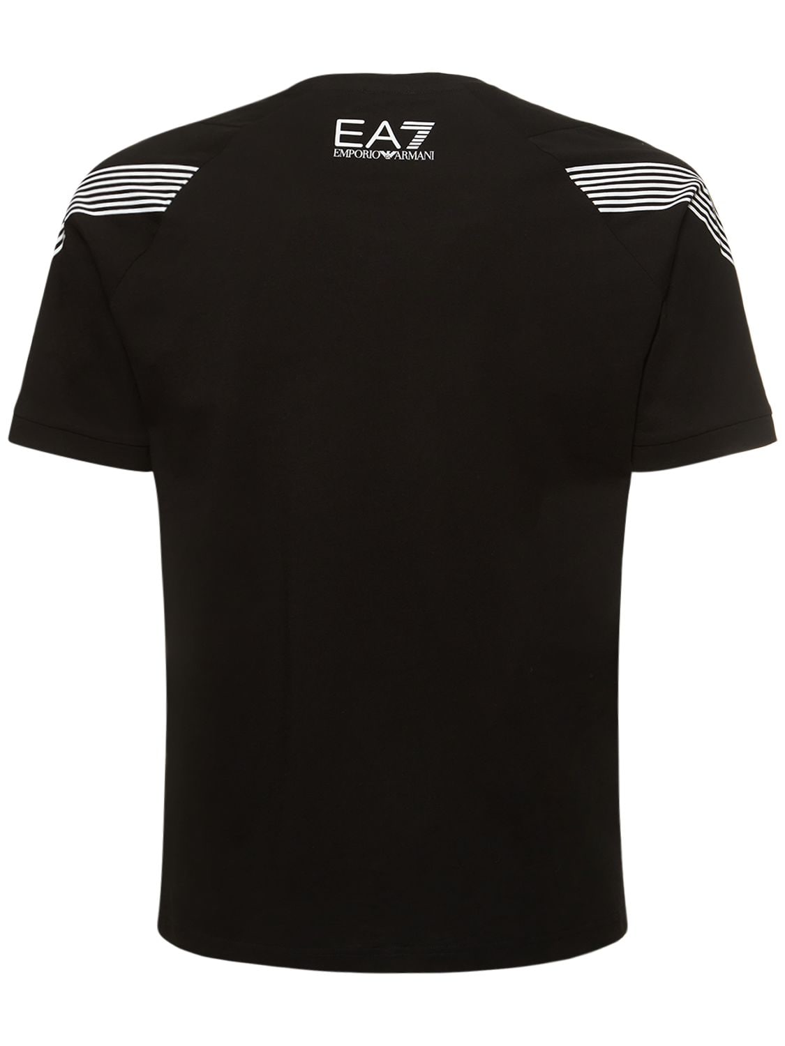 EA7 7 LINES RECYCLED COTTON JERSEY T-SHIRT 