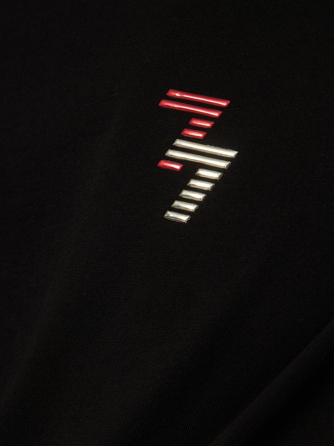 EA7 7 LINES再生棉质平纹针织T恤 