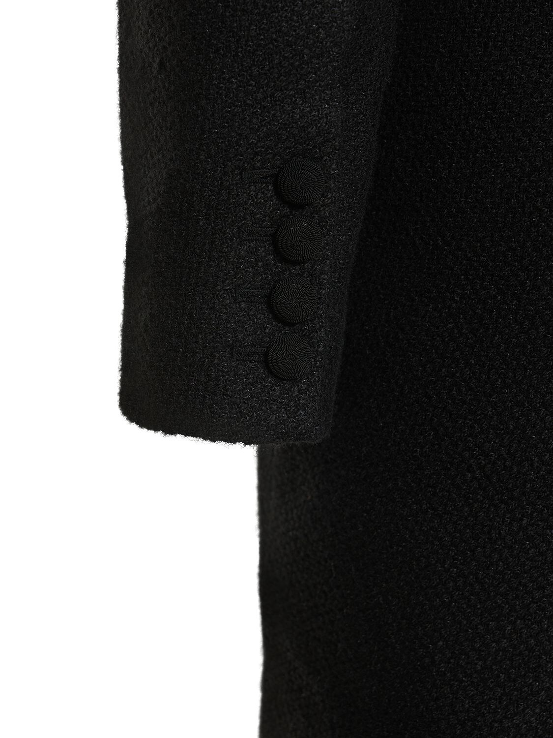 Shop Self-portrait Tuxedo Textured Woven Mini Dress In Black