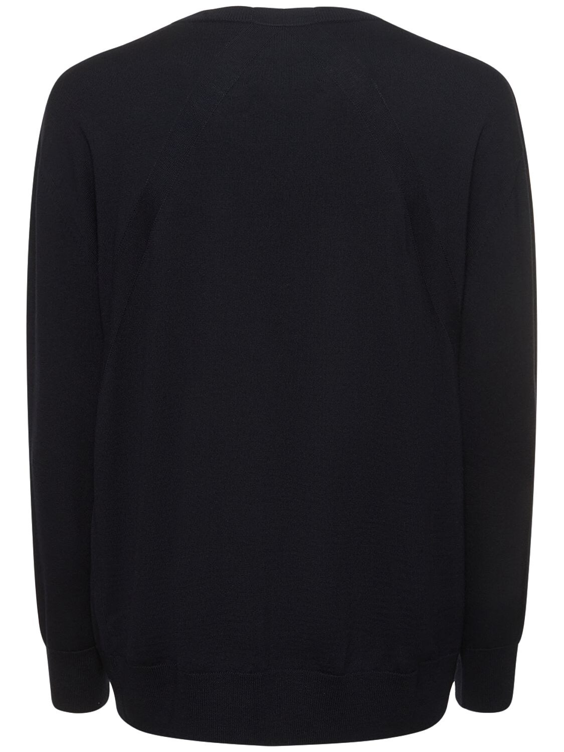 Shop Jil Sander Superfine Wool Crewneck Jumper In Dark Blue