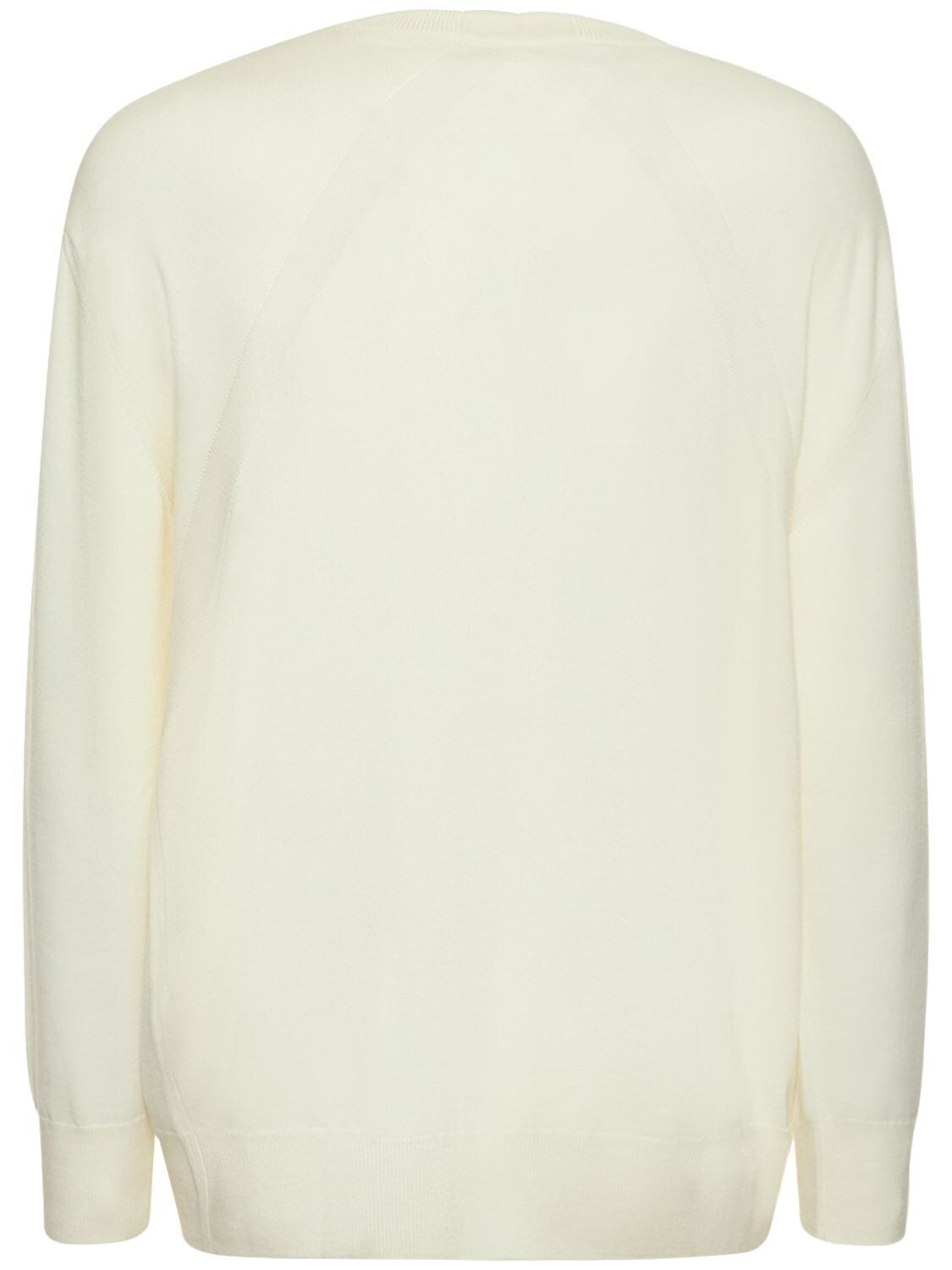 Shop Jil Sander Superfine Wool Crewneck Jumper In Natural