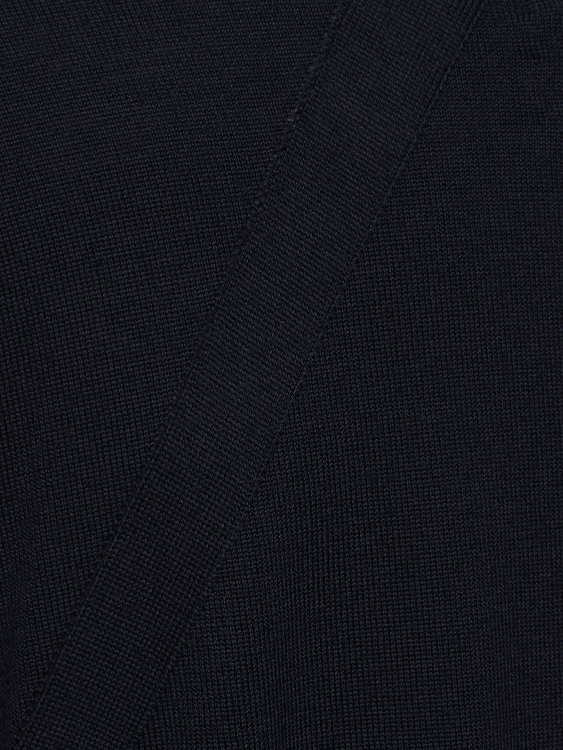 Shop Jil Sander Superfine Wool Crewneck Jumper In Dark Blue