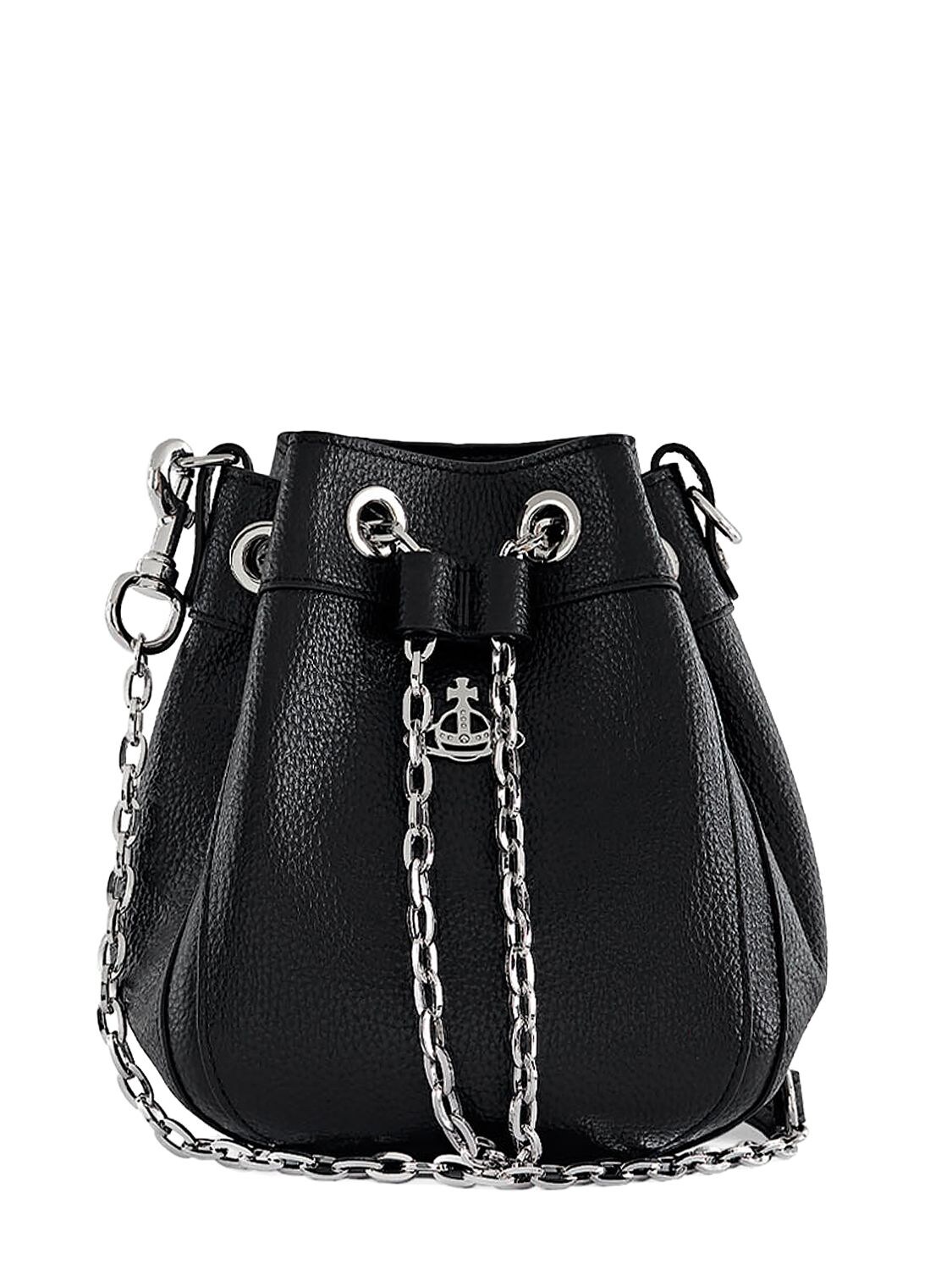 Image of Small Chrissy Faux Leather Bucket Bag