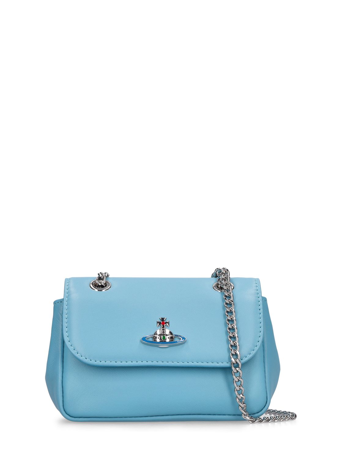 Vivienne Westwood Small Nappa Leather Shoulder Bag In Blue ModeSens