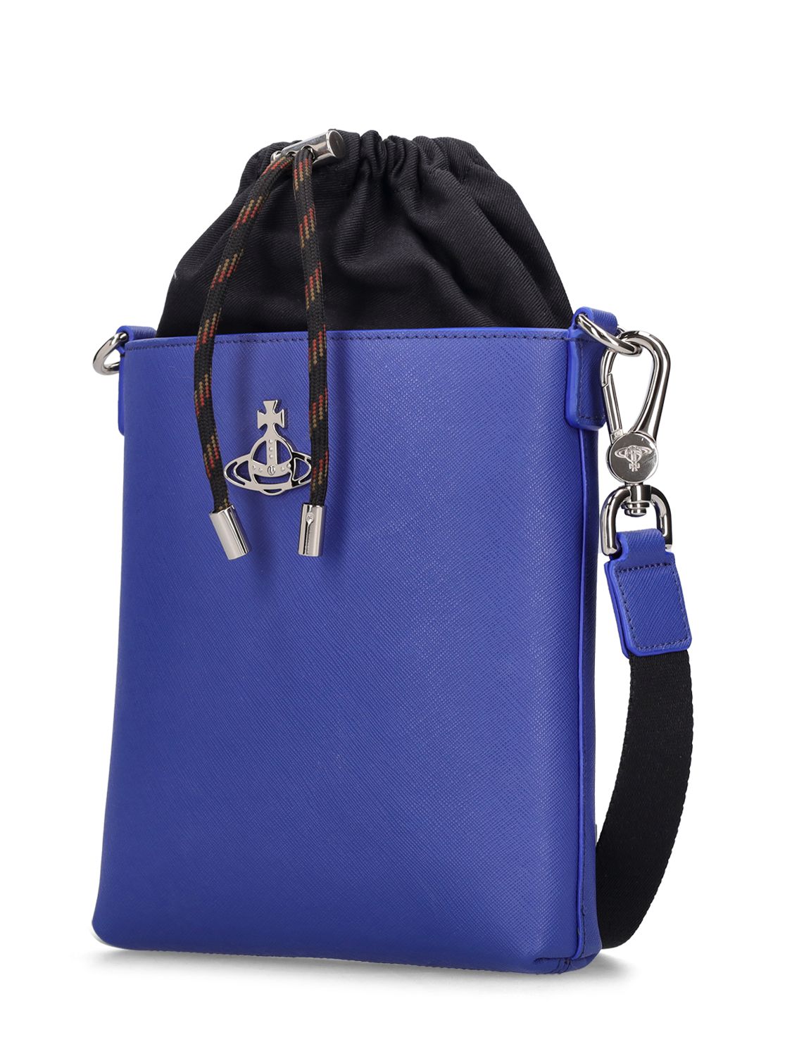 Vivienne Westwood Saffiano Leather Drawstring Bucket Bag In Blue ModeSens