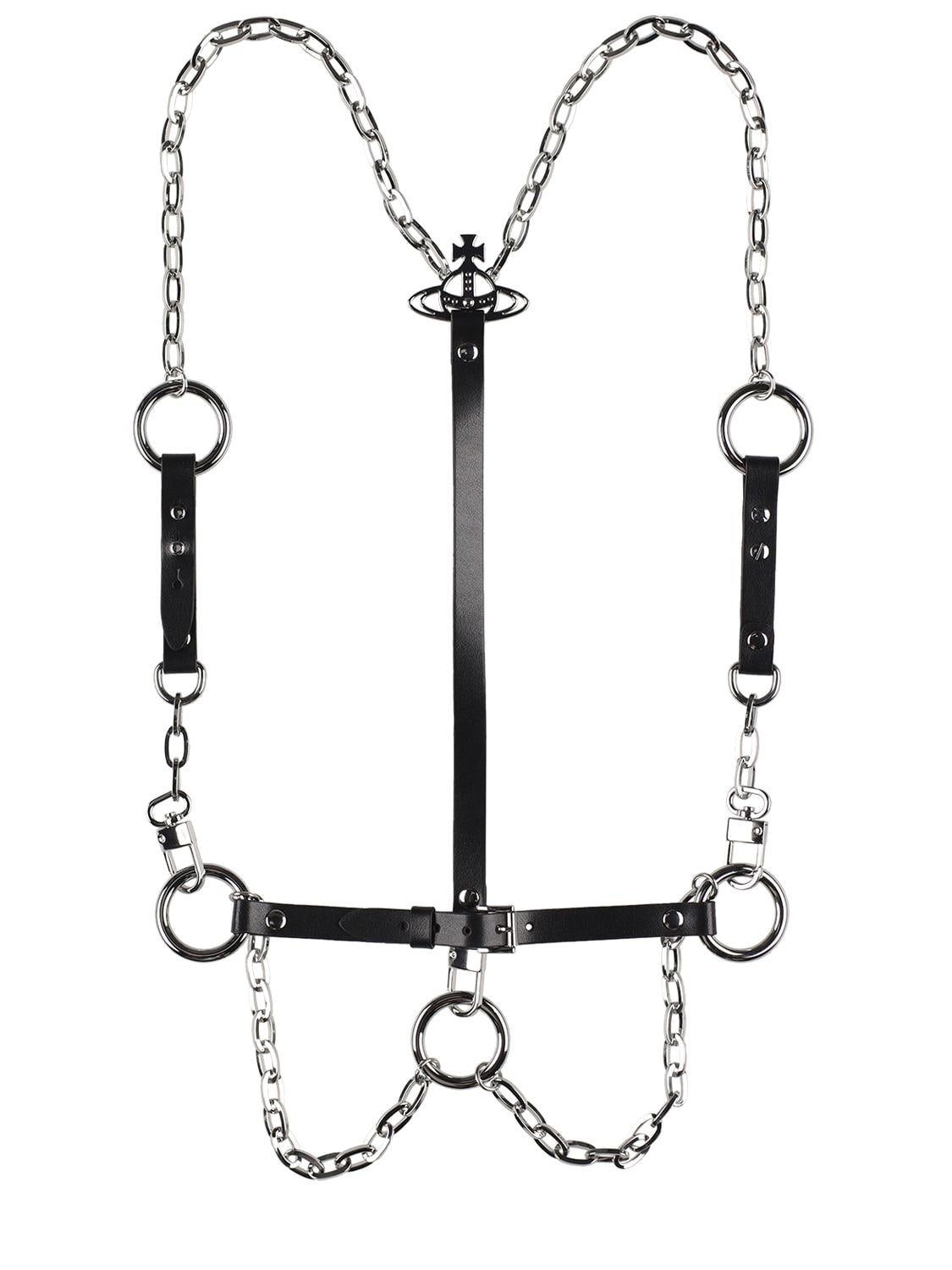 Vivienne Westwood Embellished Chain Belt Harness In Black