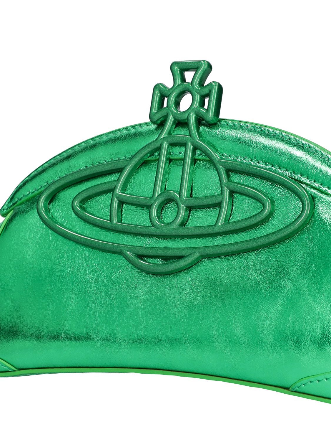 Vivienne Westwood Amber Metallic Leather Clutch In Green | ModeSens