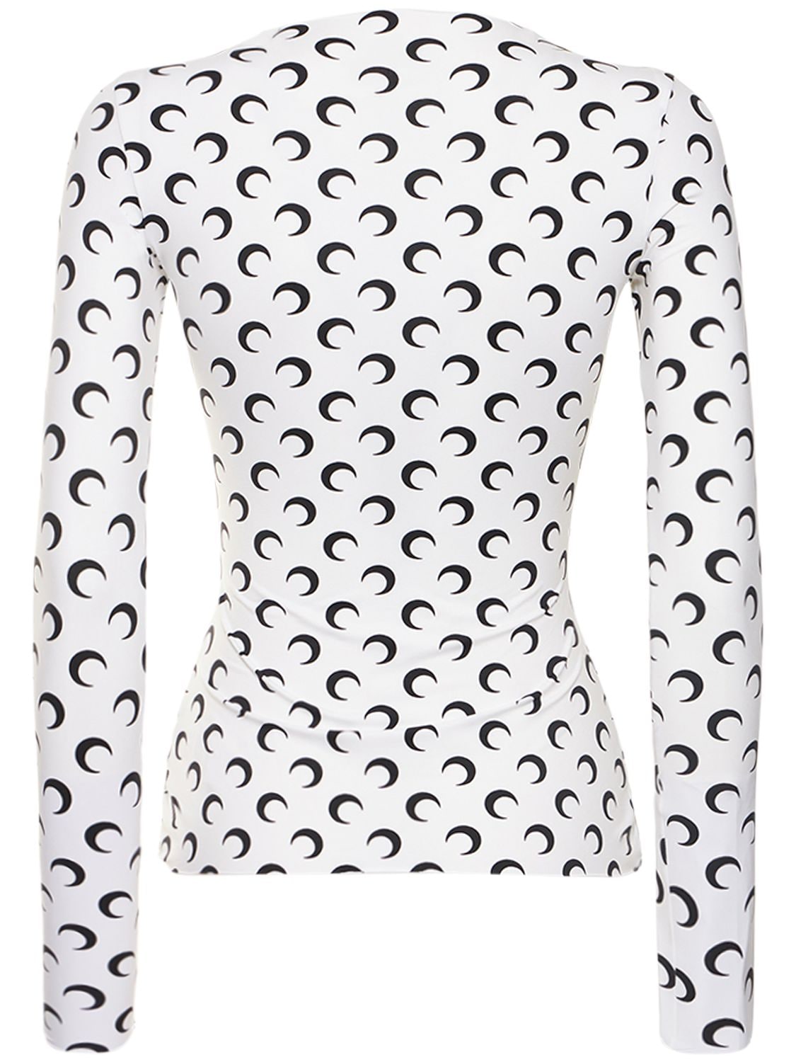Shop Marine Serre All Over Moon Print Second Skin Top In White,black