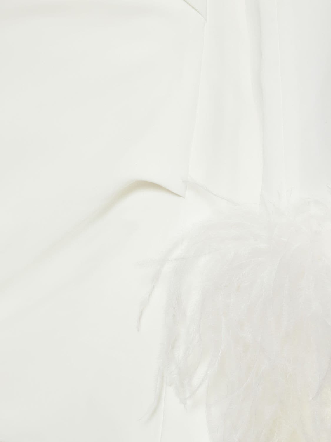 Shop 16arlington Adelaide Crepe & Feathers Mini Dress In White