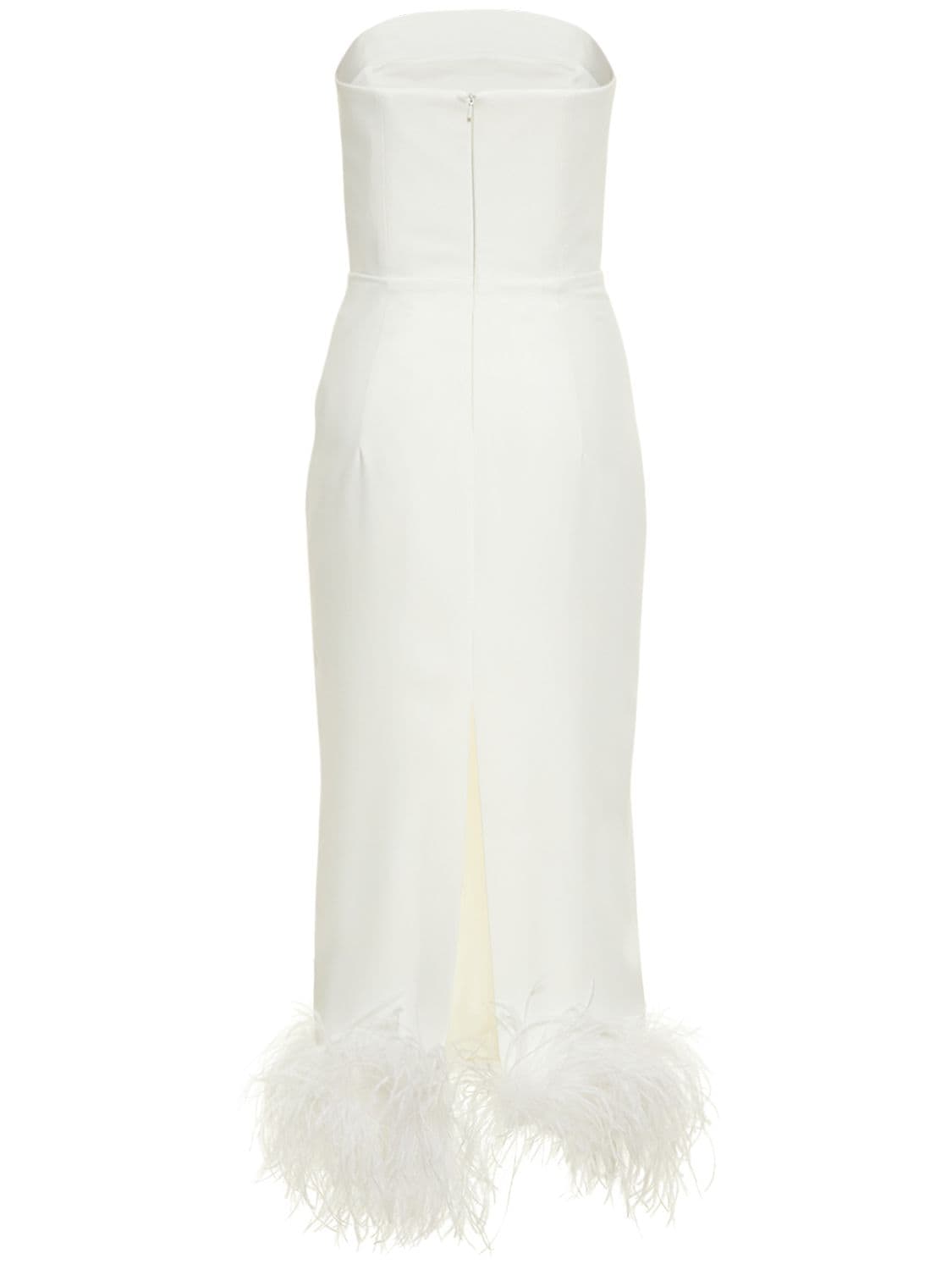 Shop 16arlington Minelli Crepe & Feathers Long Dress In White