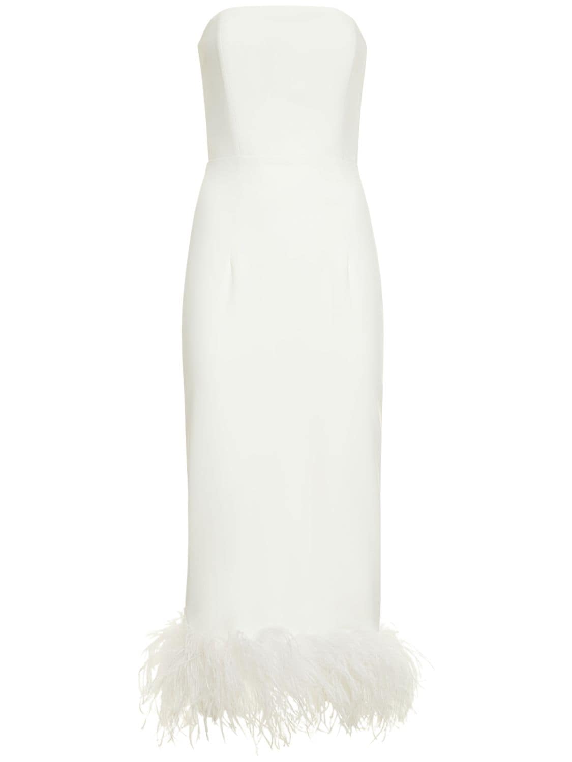 Image of Minelli Crepe & Feathers Long Dress