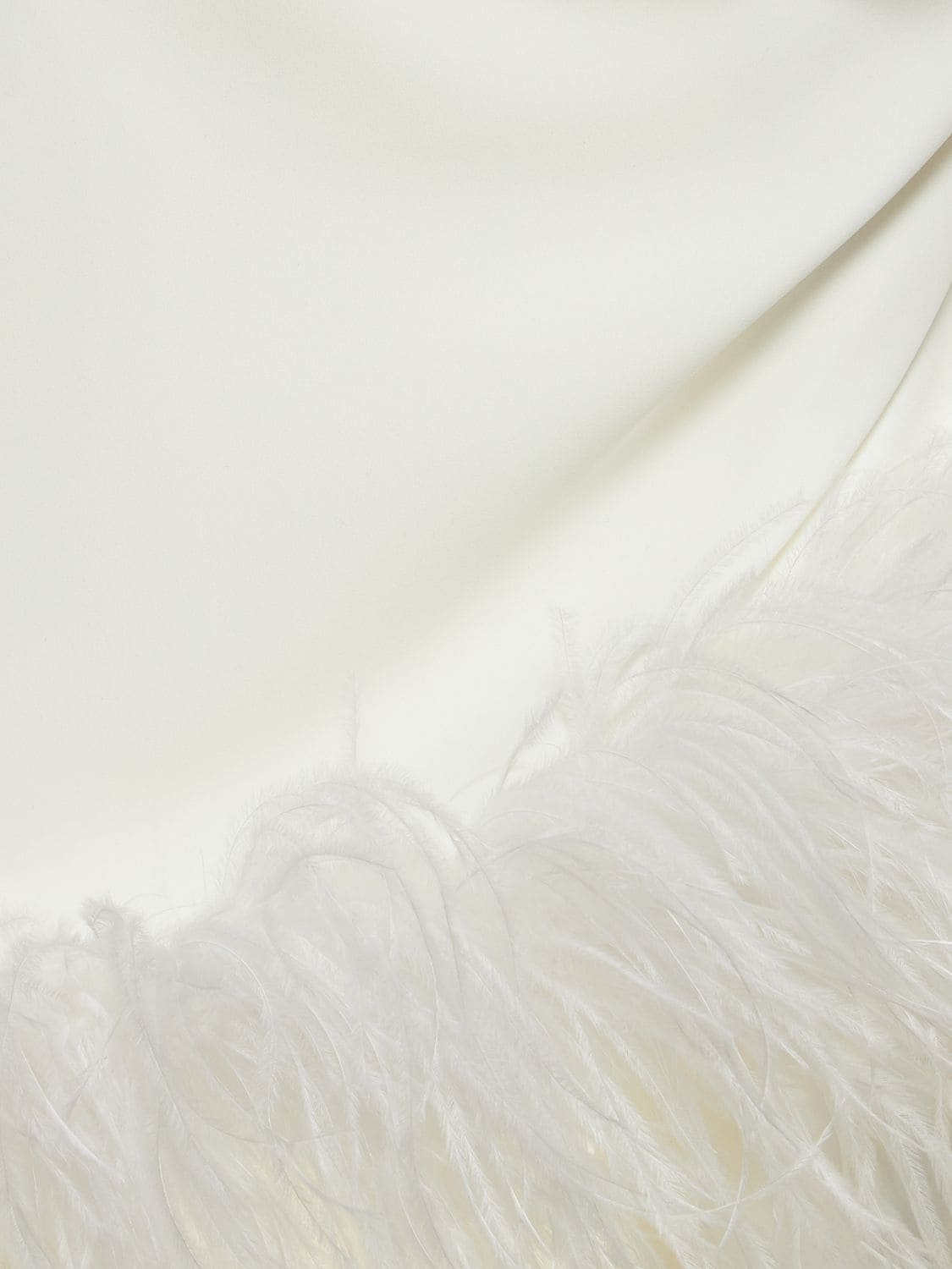 MINELLI绉纱&羽毛长款连衣裙