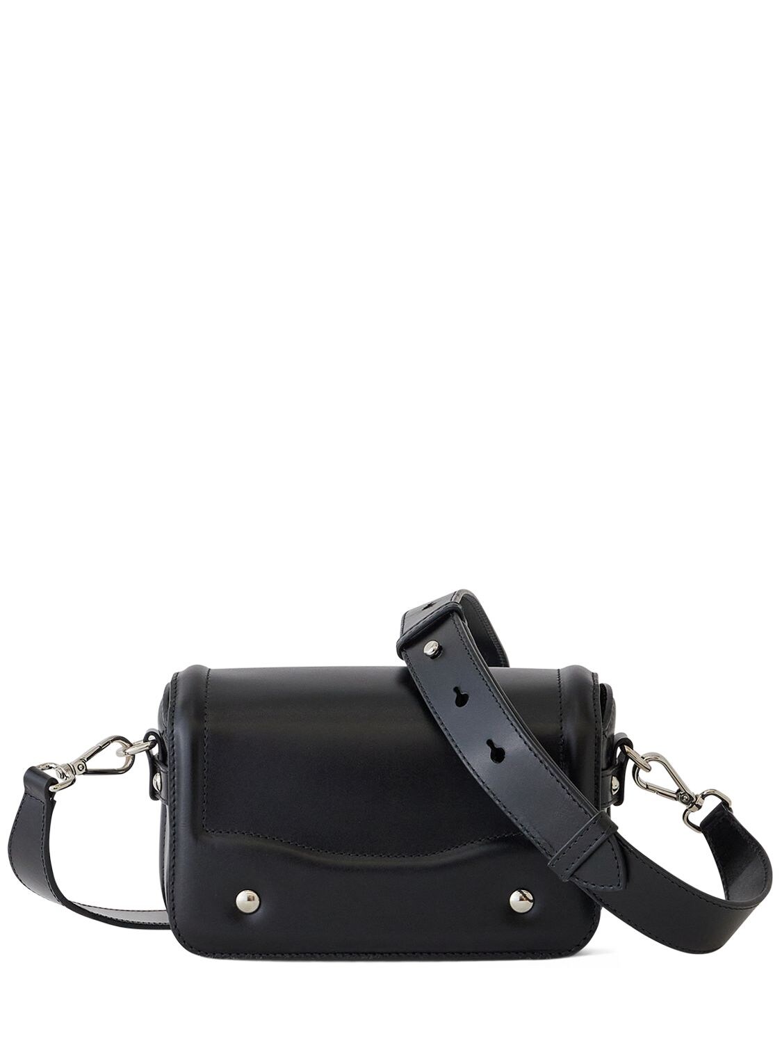 Lemaire Ransel Glossy Leather Mini Satchel In Black