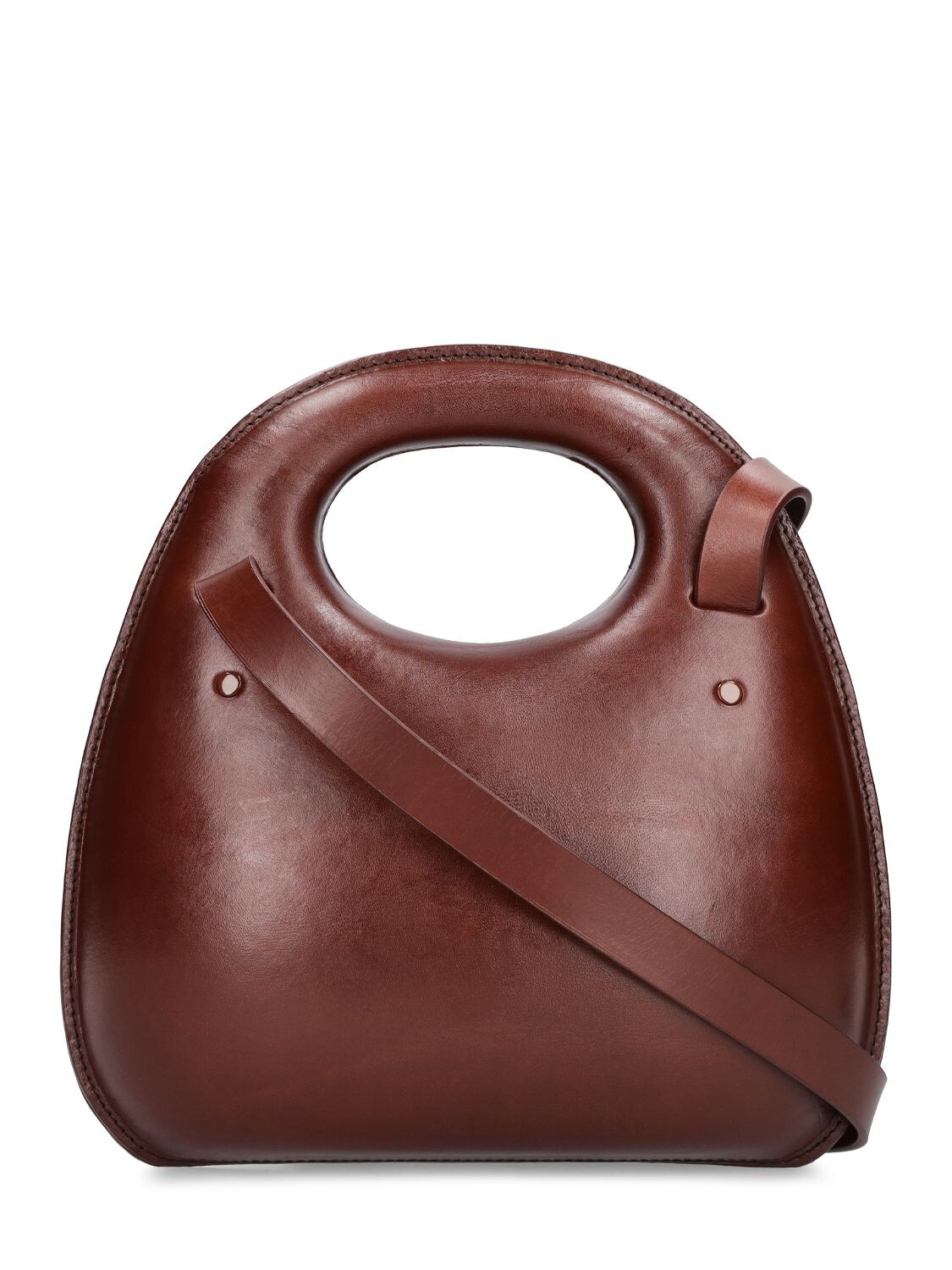Lemaire Egg Leather Shoulder Bag In Chocolate Fondant | ModeSens